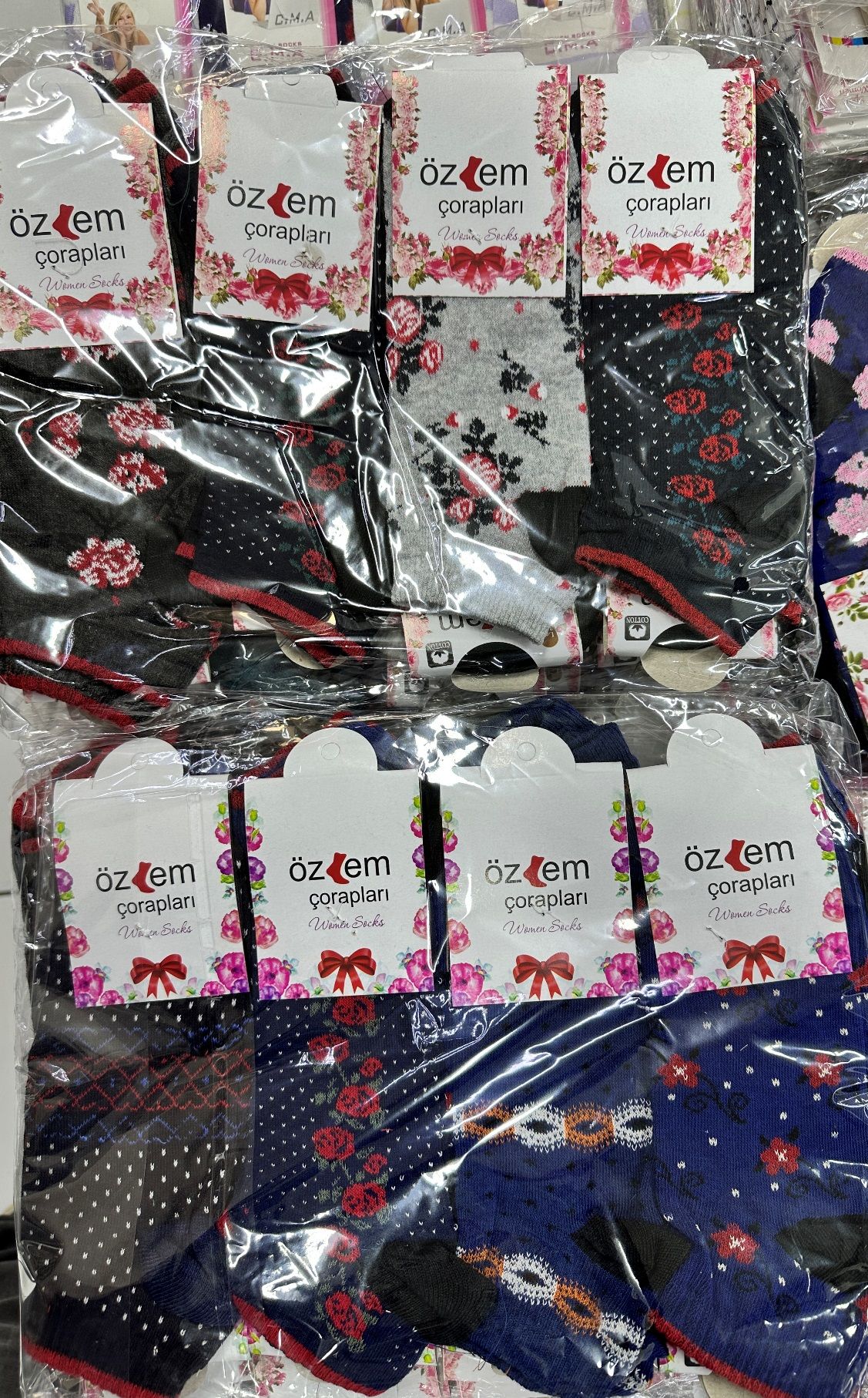 12'li Özmen Desenli Ekonomik Kadın Patik Çorap
