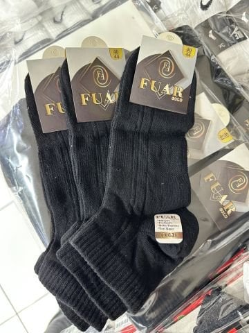 12'li Fuar Dikişsiz Siyah Renk Lüks Erkek Patik Çorap
