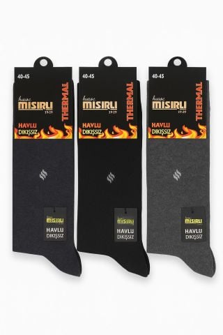 6'li Kıraç Mısırlı Termal Erkek Havlu Kışlık Çorap