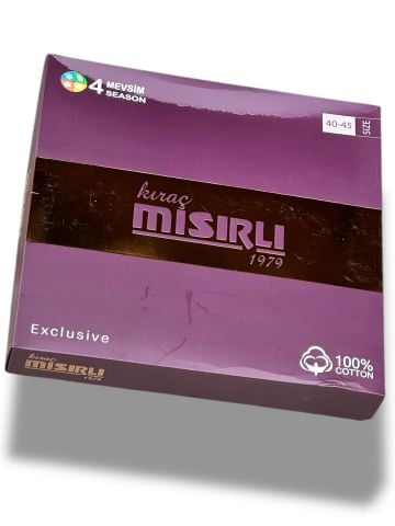 Kıraç Mısırlı Kutulu 4 Mevsim Lüks Penye Dikişsiz Desenli Erkek Çorap 6'Lı