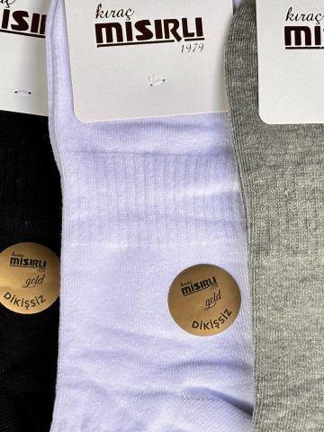 Lüks Yarım Bilek Dikişsiz Penye Erkek Düz Renk Spor Patik 6 ' li