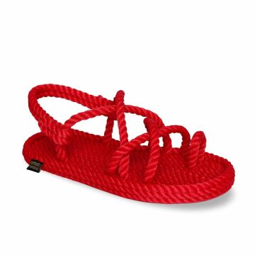 Nomadic Republic Ibiza Kauçuk Tabanlı Kız Çocuk Halat Sandalet  Kırmızı