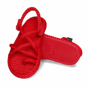 Nomadic Republic Ibiza Kauçuk Tabanlı Kız Çocuk Halat Sandalet  Kırmızı