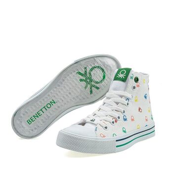 Benetton BN30185 Kadın Keten Ayakkabı Beyaz