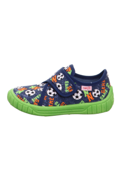 Superfit Bill Çocuk Ev Kreş Ayakkabısı Lacivert Yeşil Game 000279-8040