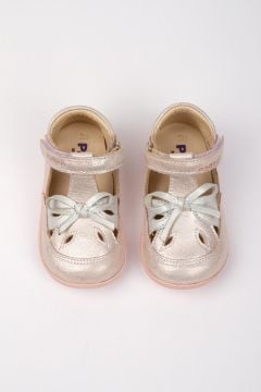 Paqpa Merida Kız Bebek Pembe Deri İlk Adım Ayakkabısı S100-03