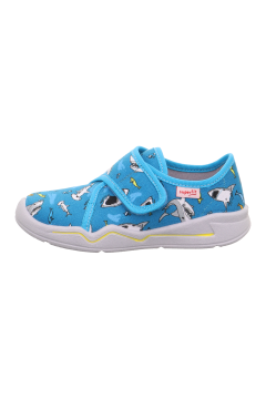 Superfit Benny Çocuk Ev Kreş Ayakkabısı Mavi Köpek Balığı 000299-8400