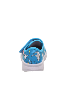 Superfit Benny Çocuk Ev Kreş Ayakkabısı Mavi Köpek Balığı 000299-8400