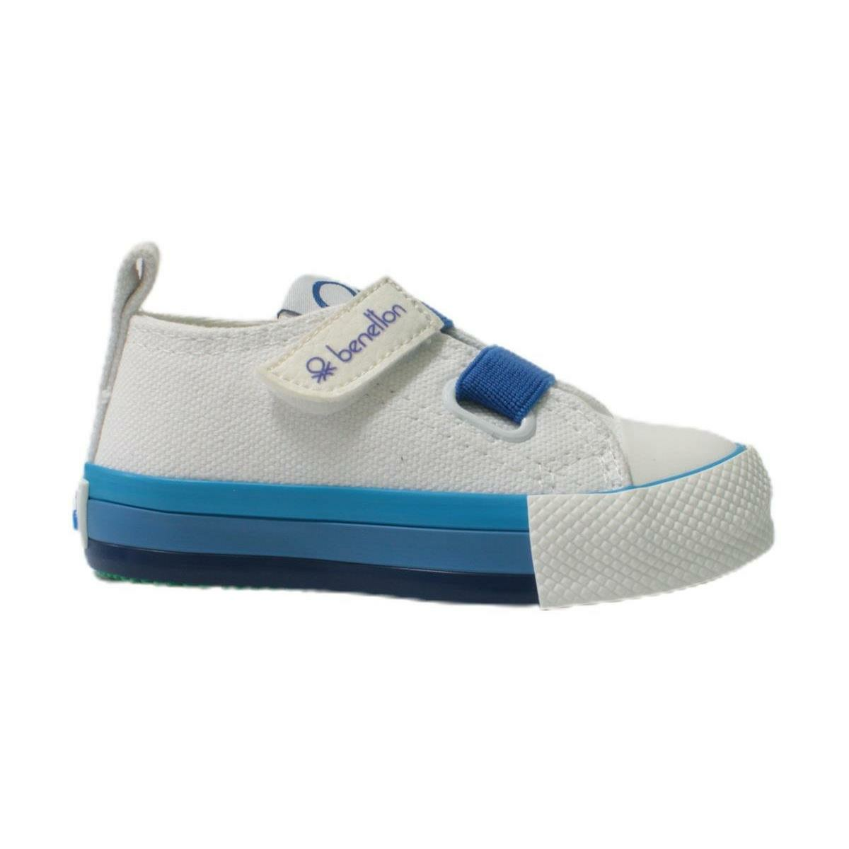 Benetton Bebek Beyaz Saks Mavi Keten Ayakkabı BN30648-688
