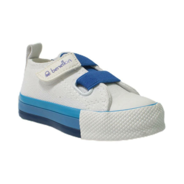 Benetton Bebek Beyaz Saks Mavi Keten Ayakkabı BN30648-688