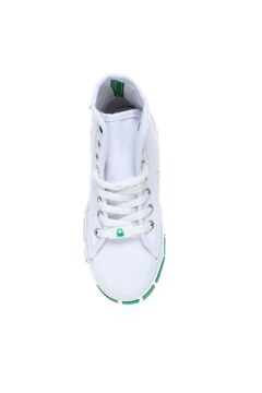 Benetton BN30692-178 Çocuk Keten Ayakkabı Beyaz Yeşil