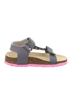 Superfit Fussbett Kız Çocuk Gri Pembe Mantar Tabanlı Sandalet 000116-2010