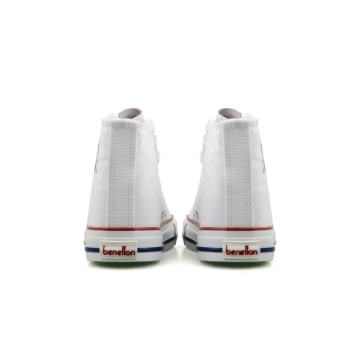 Benetton Çocuk Bağcıklı Beyaz Bilekli Keten Ayakkabı BN30686-01