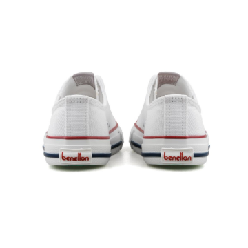 Benetton Çocuk Bağcıklı Beyaz Keten Ayakkabı BN30685-01