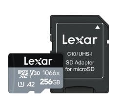 Lexar 256GB microSDXC UHS-I U3 V30 A2 C10 4K 1066x