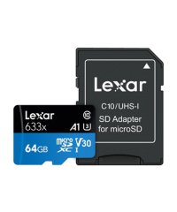 Lexar 64GB microSDXC UHS-I U3 A1 V30 C10 633x