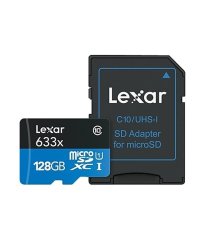 Lexar 128GB microSDXC UHS-I U3 V30 A1 C10 633x