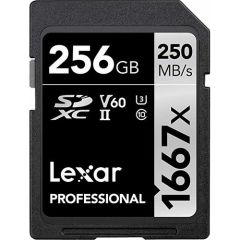 Lexar Professıonal 256GB SDXC UHS-II U3 C10 V60 4K 1667x