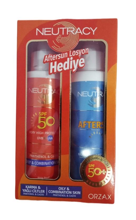 Orzax Neutracy Karma ve Yağlı Ciltler için SPF50+ Güneş Koruyucu Krem 70 ml + Aftersun Hediyeli