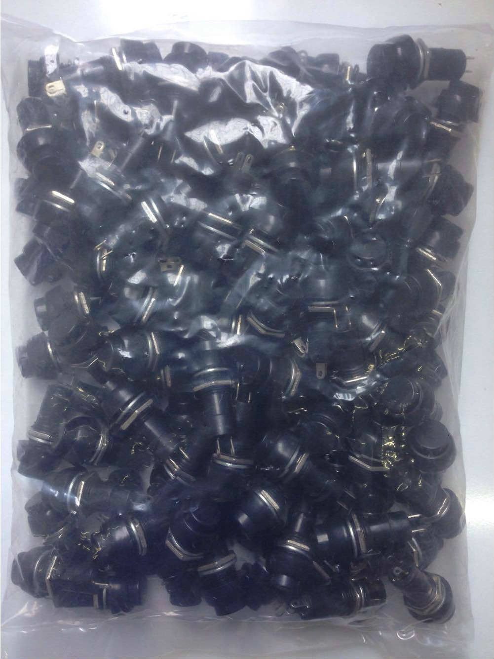 PBS-11B Push Buton Yuvarlak Plastik Anahtarlı Siyah 12mm 100Adet