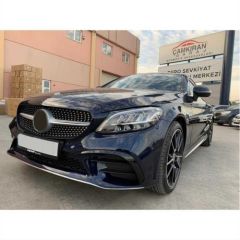 W205 2015-2018 C SERISI IÇIN ÖN TAMPON BIÇAKLARI 2 PARÇA (PIANO BLACK)