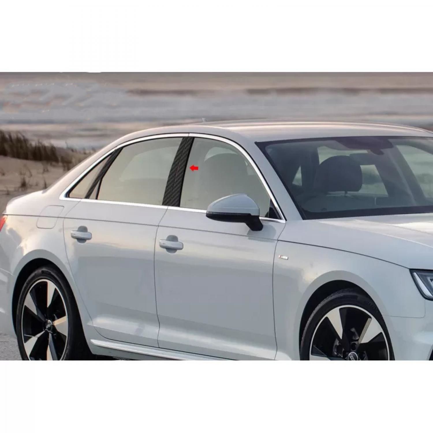 Audi Q2 Kapı Direği Paslanmaz Çelik Karbon 6 Parça 2018>