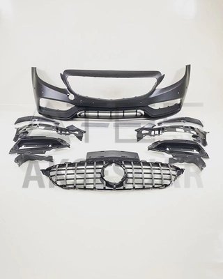MERCEDES W205 C63 ÖN TAMPON & PANJUR SETI (MAKYAJLI GÖRÜNÜM) (Siyah Trimler)