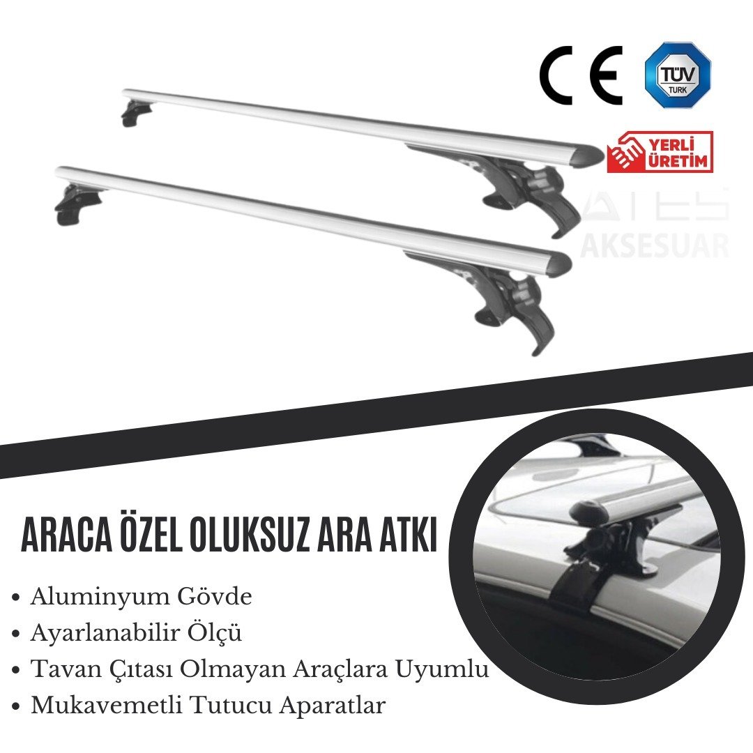 Mazda 3 2008-2013  Oluksuz Tip Ara Atkı Tavan Barı - Gri