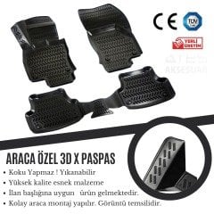 Ford Focus 3 2011-2014 3D Havuzlu X Paspas