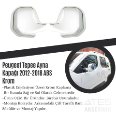 Peugeot Tepee 2012-2018 Ayna Kapağı ABS Krom