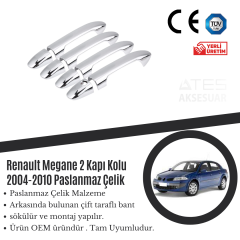 Renault Megane 2 2004-2010 Kapı Kolu Paslanmaz Çelik