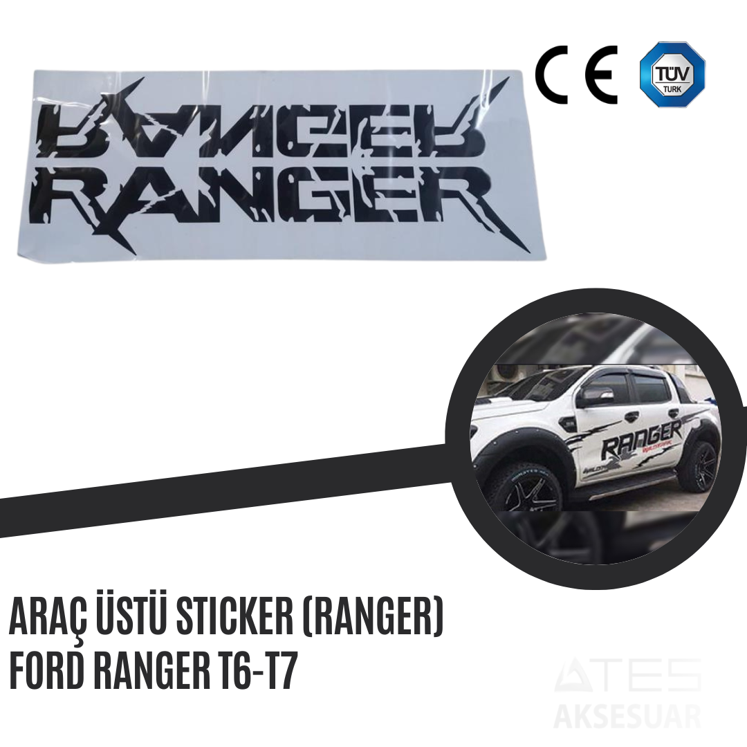 Araç Üstü Sticker (Ranger) Ford Ranger T6-T7