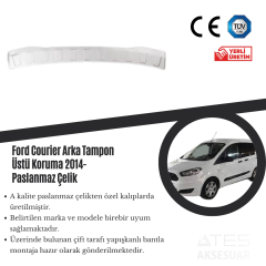 Ford Courier 2014 Arka Tampon Üstü Koruma Paslanmaz Çelik