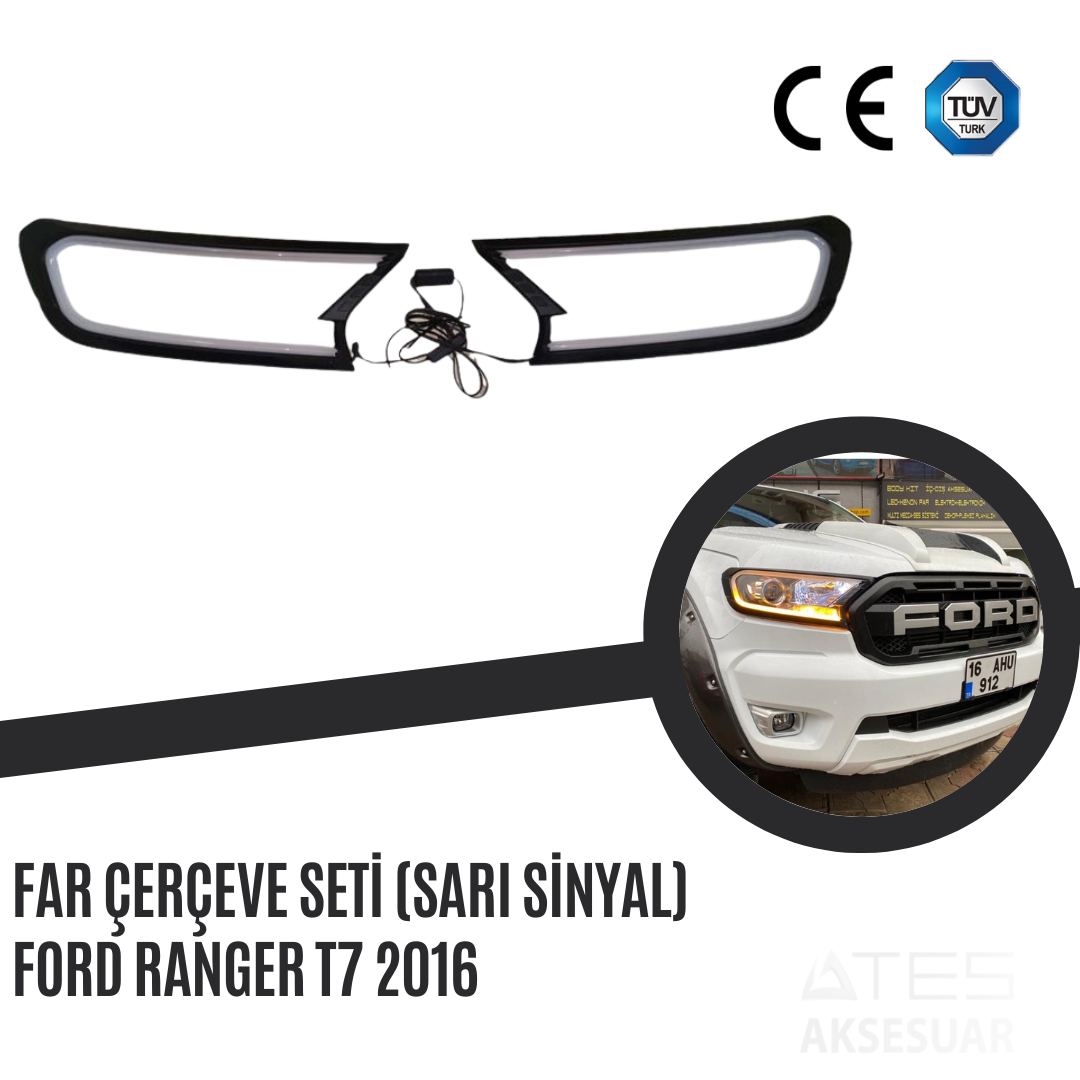 Far Çerçevesi Seti (Sarı Sinyal) Ford Ranger T7 2016