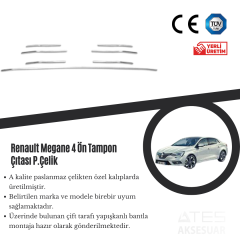 Renault Megane 4 Ön Tampon Çıtası Paslanmaz Çelik