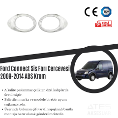 Ford Connect 2009-2014 Sis Farı Çerçevesi ABS Krom