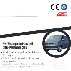 Volkswagen Transporter T6 2015 Plaka Üstü Paslanmaz Çelik