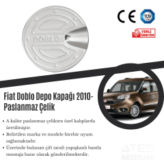 Fiat Doblo 2010 Depo Kapağı Paslanmaz Çelik