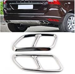 Volvo XC60 2013-2017 Arka Egzoz Çerçeveleri Egzoz Ucu 2 Parça Paslanmaz Çelik Krom