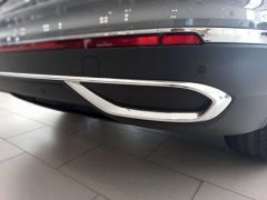 Volkswagen Tiguan 2021> Arka Egzoz Çerçeveleri Egzoz Ucu 2 Parça Paslanmaz Çelik Krom