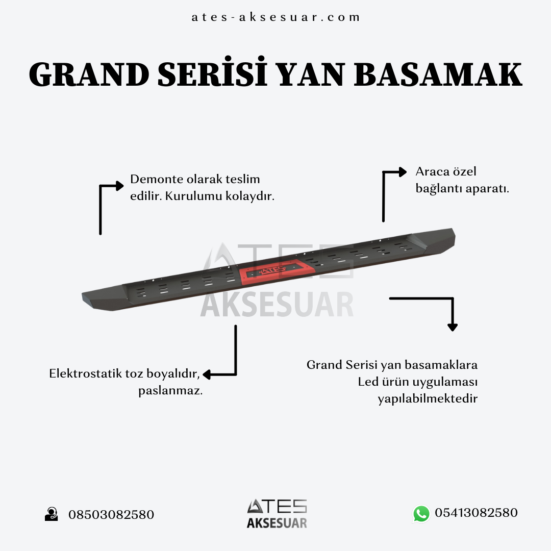 DACIA STEPWAY 2013-2019 (180cm) Grand Serisi Yan Basamak