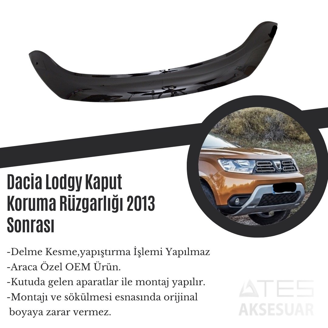 Dacia Lodgy Kaput Koruma Rüzgarlığı 2013 Sonrası