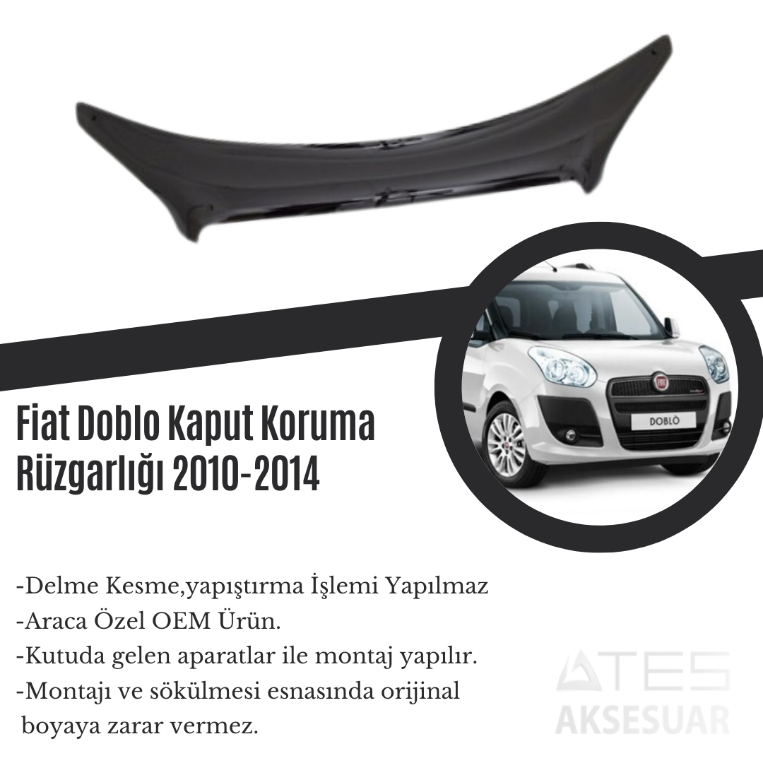 Fiat Doblo Kaput Koruma Rüzgarlığı 2010-2014