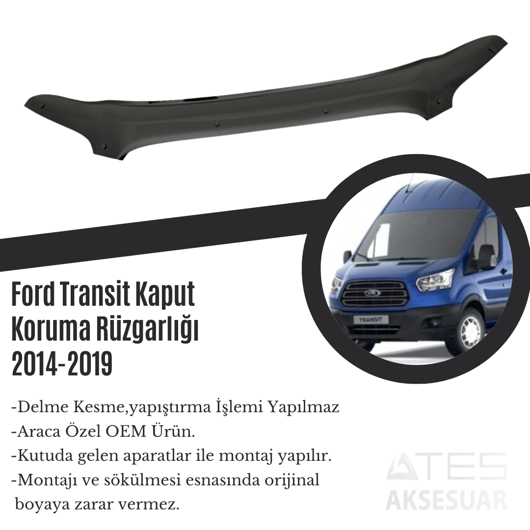 Ford Transit Kaput Koruma Rüzgarlığı 2014-2019