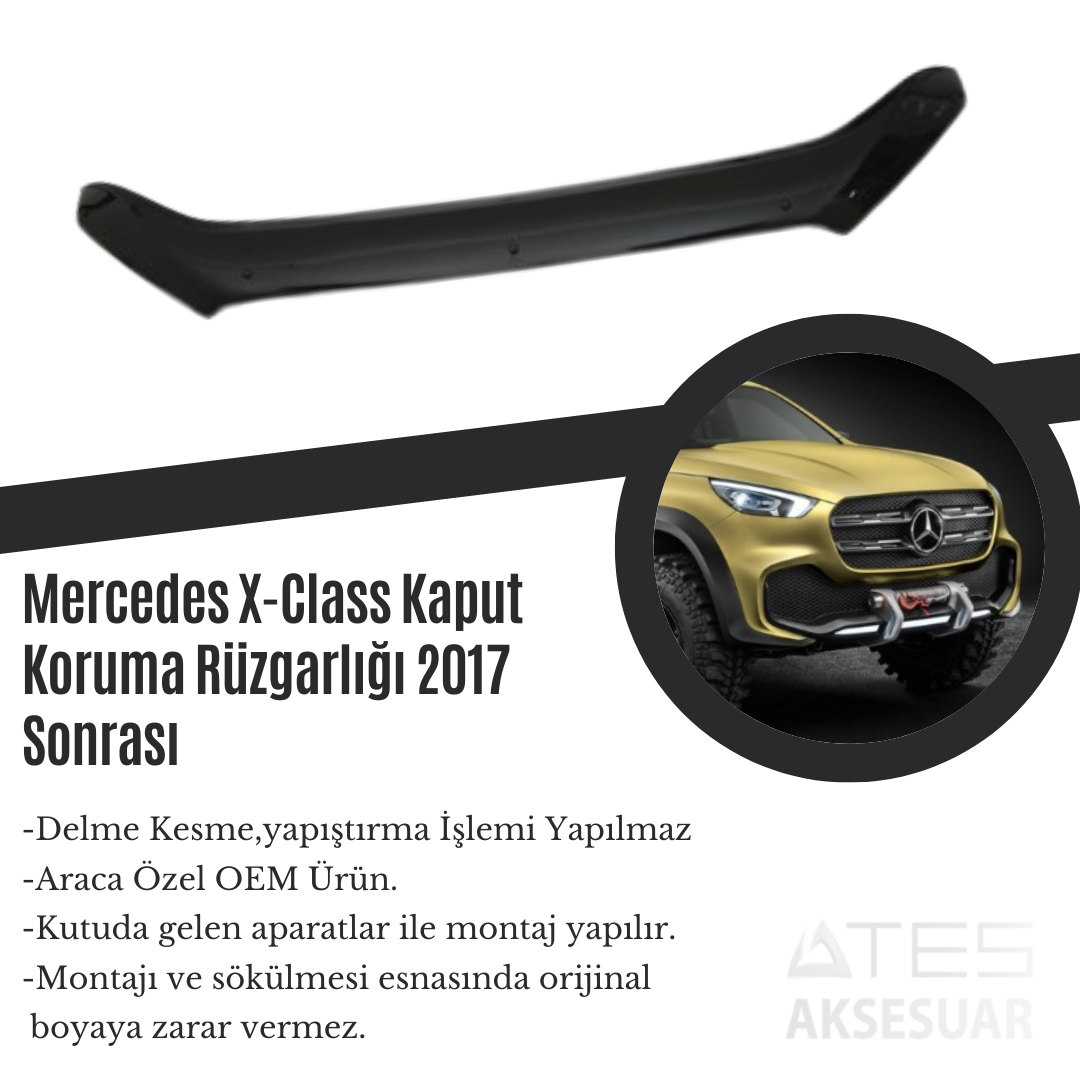 Mercedes X-Class Kaput Koruma Rüzgarlığı 2017 Sonrası