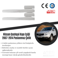 Nissan Qashqai 2007-2014 Kapı Eşiği Paslanmaz Çelik