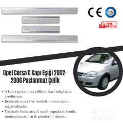 Opel Corsa C 2002-2006 Kapı Eşiği Paslanmaz Çelik
