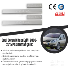 Opel Corsa D 2006-2015 Kapı Eşiği Paslanmaz Çelik