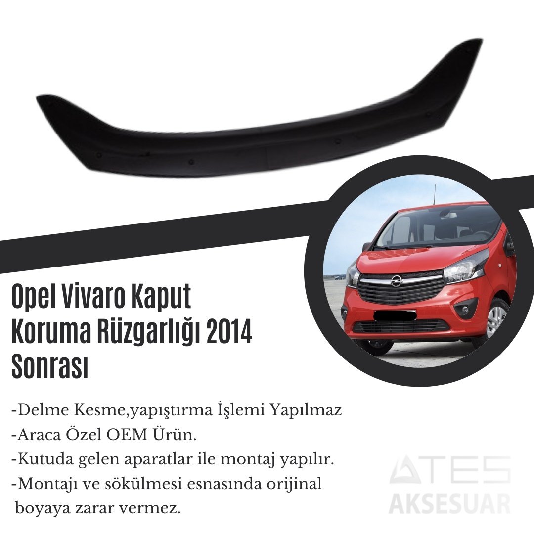 Opel Vivaro Kaput Koruma Rüzgarlığı 2014 Sonrası