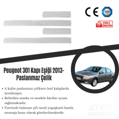 Peugeot 301 2013 Kapı Eşiği Paslanmaz Çelik